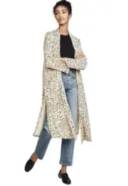NWT Anthropologie Arianne Printed Soft Satin Duster Coat Size Small Z290-6