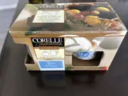 Corelle Blue Velvet Rose Coordinates Stoneware Creamer & Sugar Bowl w/ Lid New