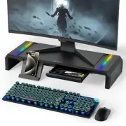 Monitor Stand for Desk, Gaming Monitor Riser with RGB Light, Foldable Compute...