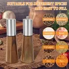 Salt Shaker and Pepper Grinder with Tray Acacia Wood Salt and Pepper PaXku