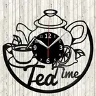 Tea Time Vinyl Record Wall Clock Decor Handmade 7260