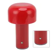 (Red)LED Desk Lamp Mushroom Design USB Charging 3 Color Temperature Touch AC