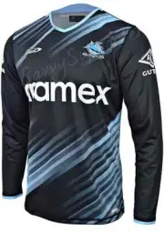 Cronulla Sharks 2024 NRL Mens Long Sleeve Training Shirt Sizes S-7XL BNWT