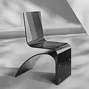 Modern Transparent Dressing Stool, Vanity Stool for Makeup, Armless Stacking Decorative Chair, Acrylic Chair with Backrest, Unique Style, Suitable for Bedroom, Living Room,Black