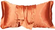 Michear Natural Mulberry Silk Pillowcase for Hair and Skin Health, Standard Size 48x74cm Silk Pillow Case, Soft Smooth Cooling Premium Grade Silk Pillow Covers for Sleeping (Orange)