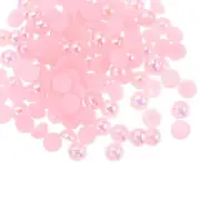 720pcs ABS Half Pearl Beads 6mm Flat Back Imitation Pearl Colorful Pink