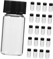 ELAYARD 100Pcs Transparent Glass Sample Bottles with Caps Practical Experiment Vials Clear Flat Bottom Design for Safe Transport and Easy Refilling and High Pressure