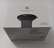 NEW Google Pixel Watch 41mm Polished Silver Case with Charcoal Band GWT9R