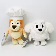Bluey Friends Plush Toys Bingo the Chef 20cms Lila the White Maltese Puppy 14cms