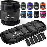 Adjustable Ankle Weights, 1.8 kg Sportneer 1 Pair Wrist Weights Arm Leg Weight Straps Equipment for Indoor Outdoor for Fitness, Walking, Jogging, Workout, 2 lb Per Ankle 4 lb Per Pair