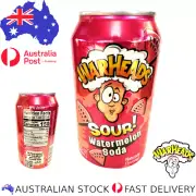 Warheads Sour Watermelon Soda Drink 355ml Can, NEW SEALED