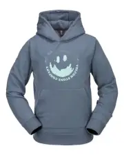 Volcom Hydro Fleece Hoodie Kid's Sweatshirt, Indigo, X-Large