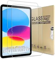 Bighan 2 Pack Screen Protector Compatible with IPad 11 (A16) 2025 / Ipad 10th Generation 2022 10.9", 9H Hardness Tempered Glass Film Clear Anti-Bubble Full Coverage foil