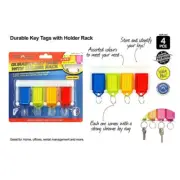 Key Tags Holder Rack Ring Storage Hook Wall mount KeyTag 4PK
