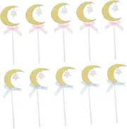 Parliky Star and Moon Cake Decorations 20pcs Set Non Food-Safe for Beautiful Cakes