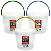 Clear Plastic Storage Bucket with Handle (5.1L)
