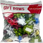 Offray Premium Holiday/Christmas Peel N Stick Gift Bows - 4 Sizes & Assorted Col