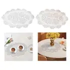 Floral Oval Placemat Anti Slip Crocheted Coaster for Home Holiday Countertop