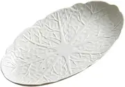 ELAYARD Ceramic Food Serving Tray Oval Decorative Fish Plate for Appetizers Snacks and Desserts Multi Function Steamed Food Dish for Parties and Family Gatherings