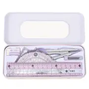 Ruler Math Kit Set Math Geometry Set Includes Rulers Protractor Sky-blue