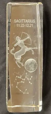 Sagittarius the Archer - Zodiac Sign / 3D Laser Etched Glass Paperweight, New