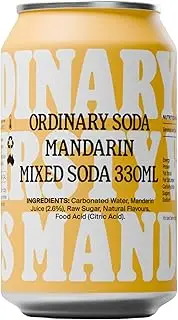 Ordinary Soda Natural Lo-Cal Mandarin Soda 12 x 330m – Australian-Made Zesty & Refreshing Soft Drink, Low Calorie, Real Australian Mandarin Juice, Less than 2g of Sugar Per 100ml Serving Size (1 can)
