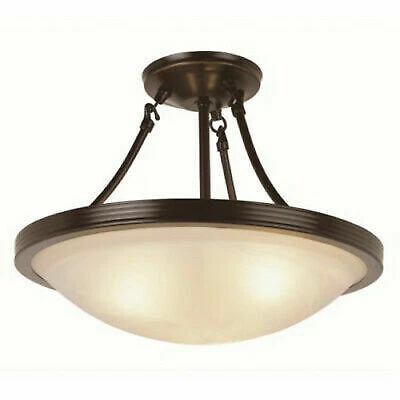 Trans Globe Lighting 6210 Halley 3 Light 15"W Semi-Flush Bowl - Bronze