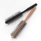 Black Round Hair Care Brush Wooden Curling Comb Curl Brush Comb Hair