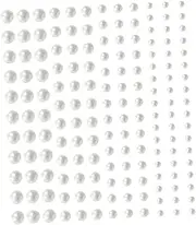 OFFIGAM 6 Sheets Flat Back Pearls Face Stickers Self Adhesive Makeup Gems for Festivals Parties and Cosplay for Eye and Nail Art Decorations Glossy Pearl Embellishments