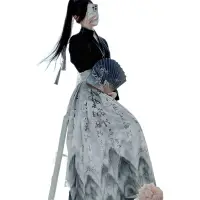 在飛比找蝦皮商城精選優惠-現貨馬面裙女新中式改良漢服中國風春秋套裝兩件套潮