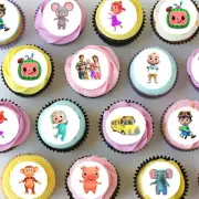 Cocomelon Pre-cut Mini Edible Icing Cupcake or Cookie Toppers