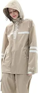 [WX-ICZY] Outdoor Adult Raincoat Suit, Bicycle Waterproof Windproof Breathable Split Poncho with Hood/Ladies Thick Trousers Jacket Raincoat Waterproof Jacket,E,L
