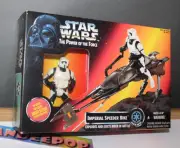 Star Wars Imperial Speeder Bike W/ Scout Stormtrooper Galactic Empire 1996 Toy