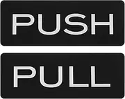 uxcell 1Set Push Pull Door Stickers, 2x4.7in Push and Pull Signs Plate Acrylic Vertical Self-Adhesive for Doors Glass Window Business Stores, Rectangle, Black