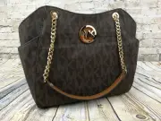 Michael Kors Jet Set Travel Lg Chain Shoulder Tote MK Logo