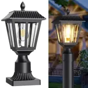 Solar Post Lights With Pier Mount Base - Dusk to Dawn Lamp for Garden, Yard, ...