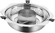 Hot Pot Cooker Lifting Chafing Dish Basin for Party Kitchen Family Gathering 30cm with Punching