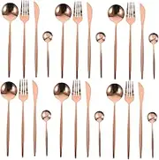 LAPYAPPE Portable Dinnerware Kit Piece Stainless Steel Utensil Set Forks Spoons Knife Versatile for Family Gatherings