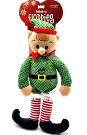 FabDog Holiday Christmas Elf LARGE Squeaky Plush Shake Dog Toy 17"