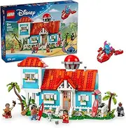LEGO Disney Lilo and Stitch Beach House Kids Toy for 9+ Year Old Girls & Boys, Mini Doll House Building Set with Spaceship and 5 Minifigures, Collectible Movie Memorabilia for Room Decor 43268