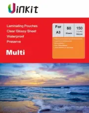 A3 Hot Laminating Sheets Pouches Transparent Film 303x426mm 150Micron75x2 Uinkit