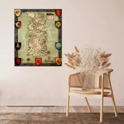 Map of The World Thrones Poster Print 80X120CM Decor Wall Hanging Picture（Game of Thrones)