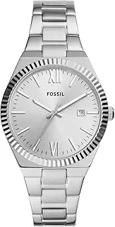 [FOSSIL] Women's Silver Stainless Steel Scarlette Analogue Watch, 38mm
