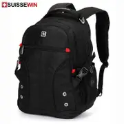 JUEGE* SUISSEWIN Waterproof Large Capacity Multifunctional Oxford Backpack SN9016 Black