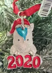 2020 Harvey Lewis Unicorn Christmas Tree Ornament w Fine Crystals