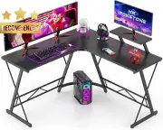 L Shaped Gaming Desk Corner Computer DeskMonitor Stand Home Office Easy Assembly