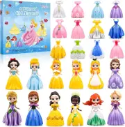 Princess Advent Calendar 2024 Girls, Princess Deformation Toys 24 Days Christmas