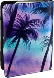 [JEJEA] Palm Tree Pattern Print Travel Organizer Credit Cards Case Passport BookPassport Holder Cover Wallet forTraveling,, Black, One Size