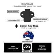 Jerry Can Water Tank Container Bung Plug Drum Drain Tap Opener Tool Key (Black)