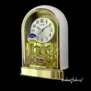 NEW Rhythm Crystal Dulcet II Pearl Musical Motion Mantel Shelf Clock 4RH794WU03